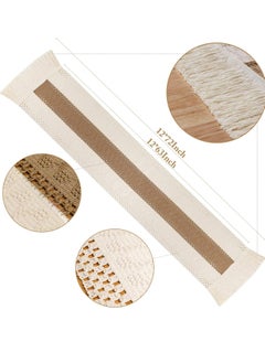 Oasisgalore Boho Macrame Table Runner (12x72 inches) in Cream and Brown with Tassels for Rustic Home Decor.  - Image 2