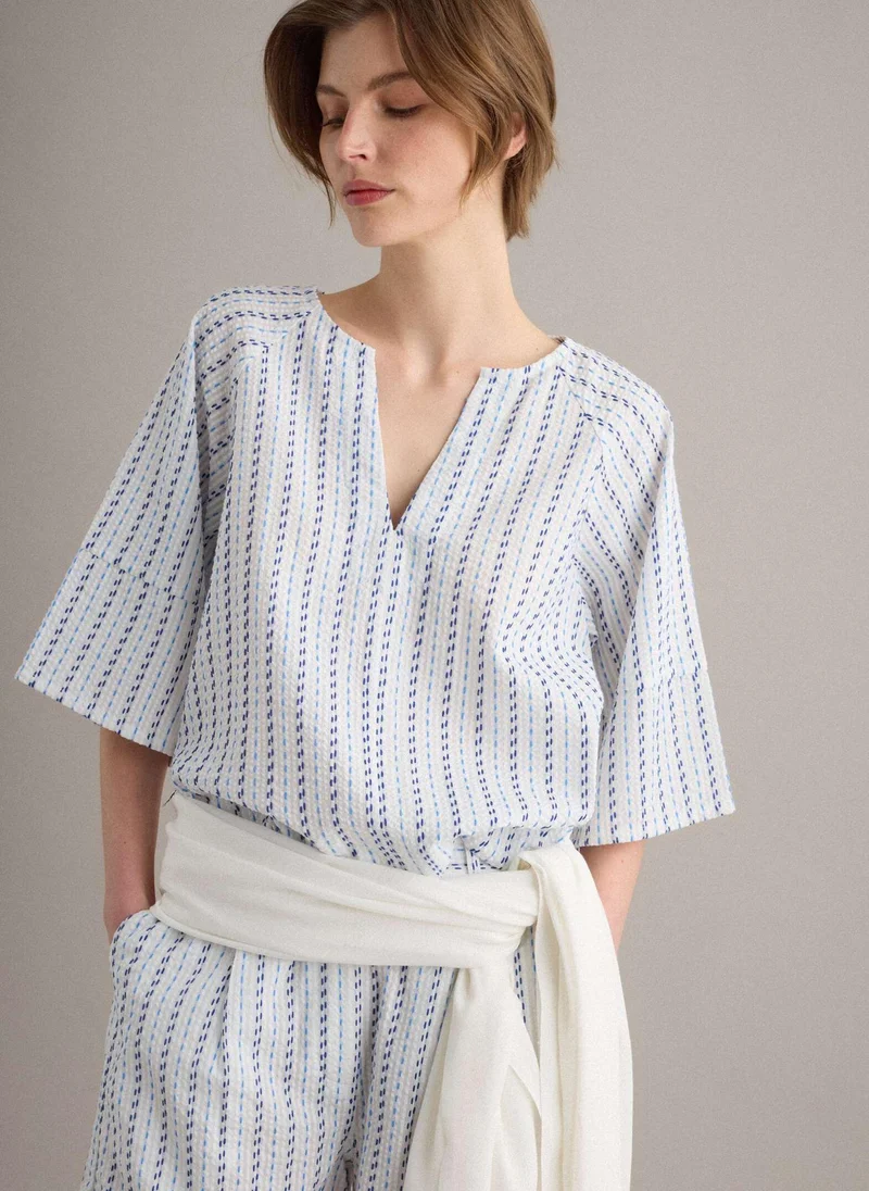 Ovs OVS White Pure Cotton Striped Shirt