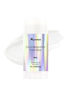 Mysense Mysense White Face Body Hair Paint Stick,Clown White Makeup,Water Based Washable Temporary Hair Color,Non-toxic Cream Body Paint for Halloween SFX Skull Zombie Vampire Cosplay Makeup,0.5oz  - Image 1