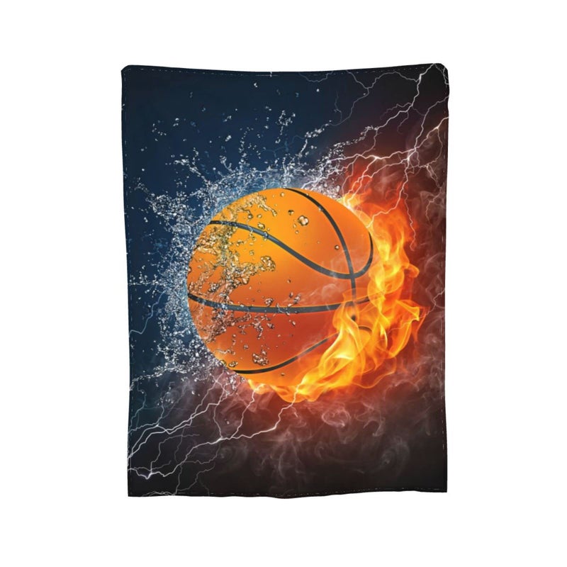 Cool Basketball Fun Ball Throw Blanket Super Soft Warm Bed Blankets Boy Bedding for Couch Bedroom Sofa Office Car All Season Cozy Flannel Plush Blanket for Girls Boys Adults 50X40
