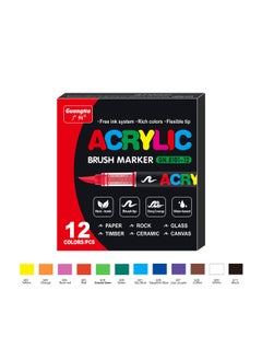 GuangNa GuangNa 8101-12 Colors Acrylic Liquid Ink Markers  - Image 1