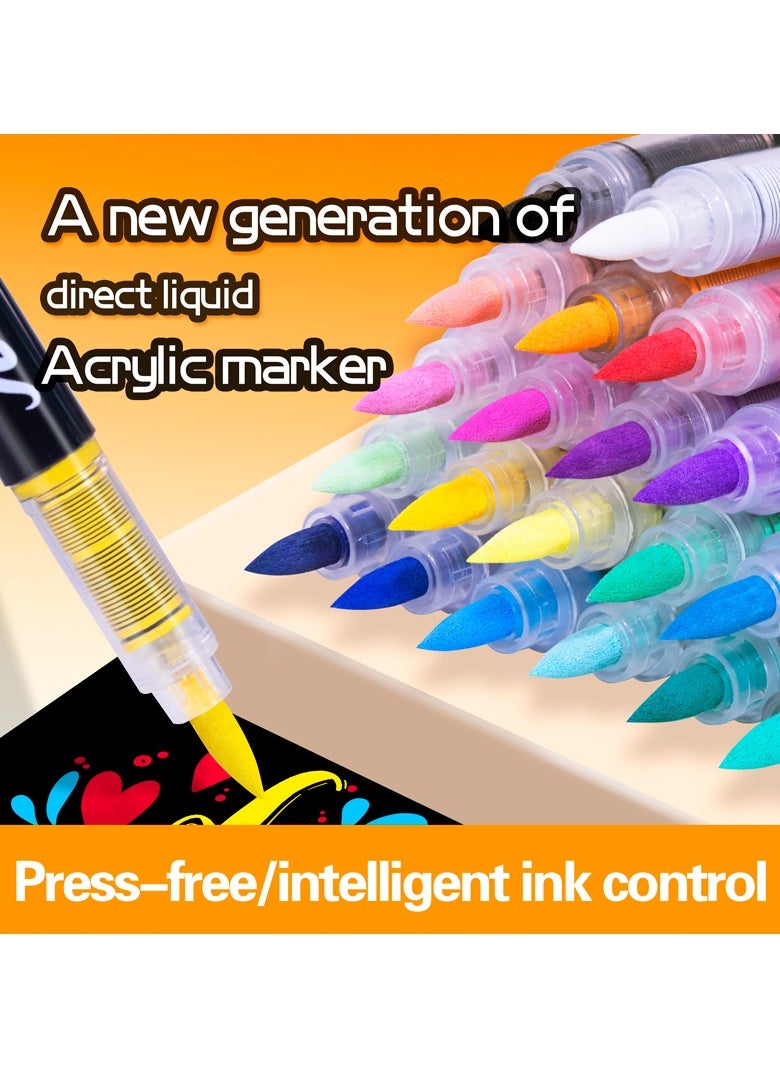GuangNa GuangNa 8101-12 Colors Acrylic Liquid Ink Markers  - Image 2