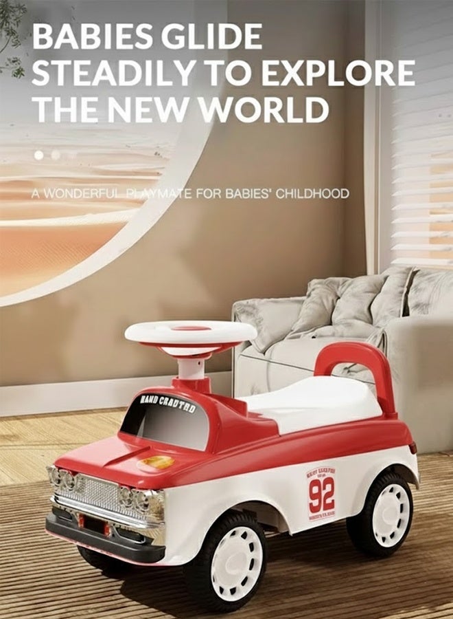 MG Kids Ride-On Toddler toy Car With  Music &  Lights, High Backrest 1-4 Years - Red - Image 4