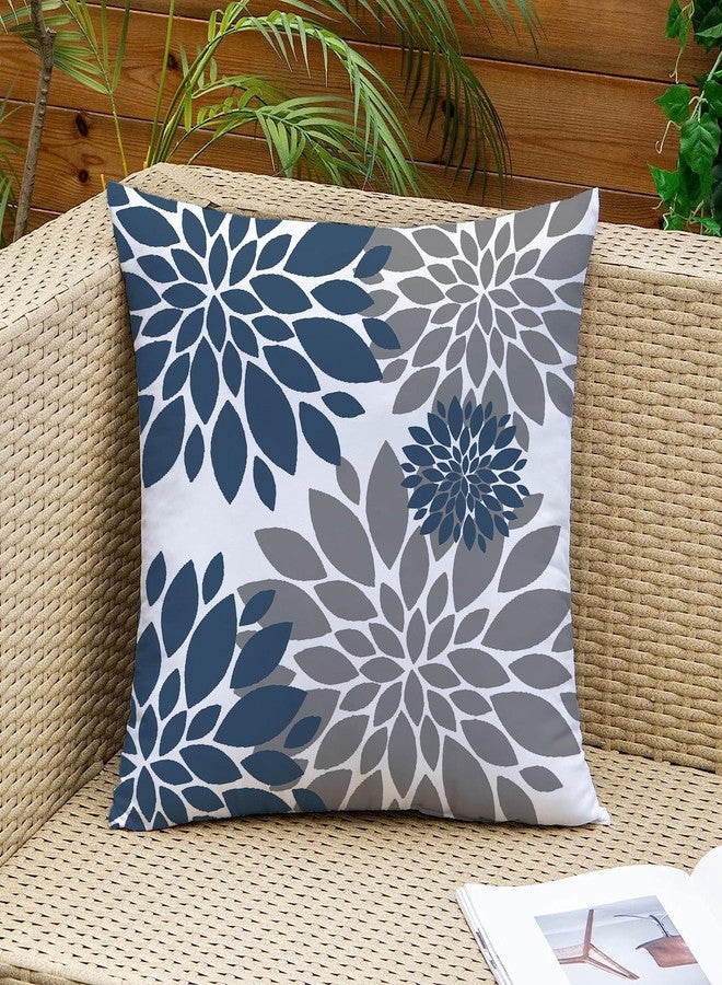 Mimkus 4 Pcs Throw Pillow Covers 18x18 Inches Spring Summer Cushion Covers Linen Decorative Square Pillowcase for Sofa Couch Bed Car (Blue) - Image 5