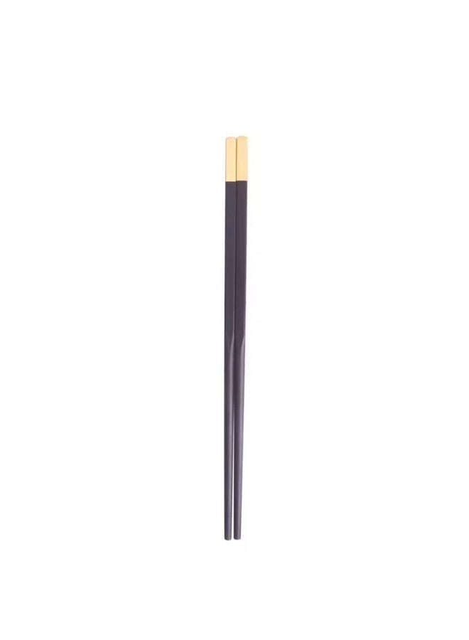 Redwood Chopsticks Household Metal Copper Top Fine Wooden Chopsticks Five-color Wood Red Sandalwood Chicken Wings Wooden Chopsticks Chinese-style Gift-Color:Copper Head Rosewood Chopsticks-Specifications:25cm  - Image 1