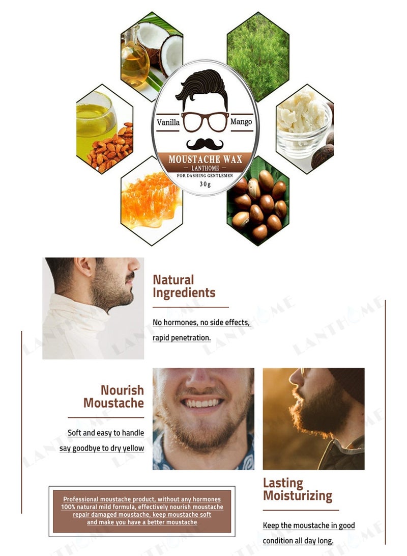 Lanthome Vanilla Mango Shaving Cream Beard Wax - The Perfect Choice for Refined Gentlemen - Image 5