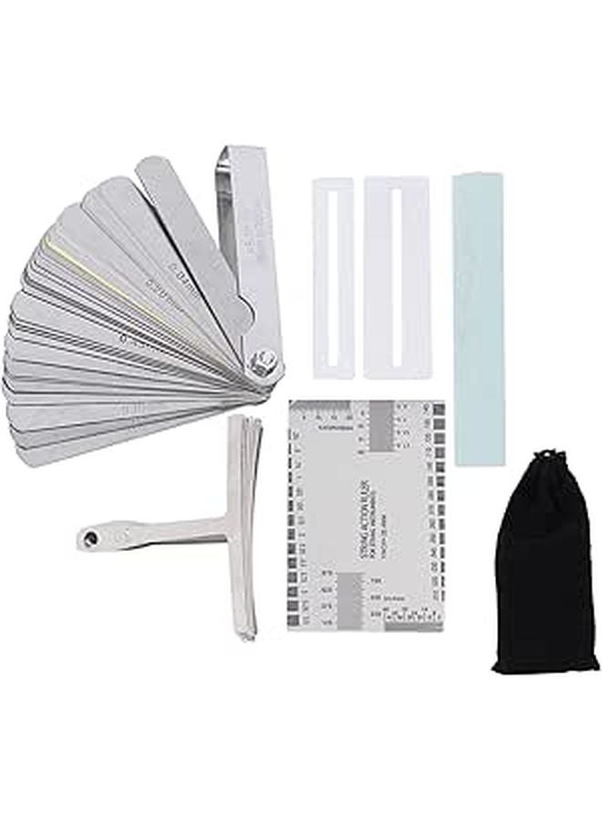 Stainless Steel Guitar String Action Ruler Tool Set for Electric Bass Banjo Mandolin - Image 1