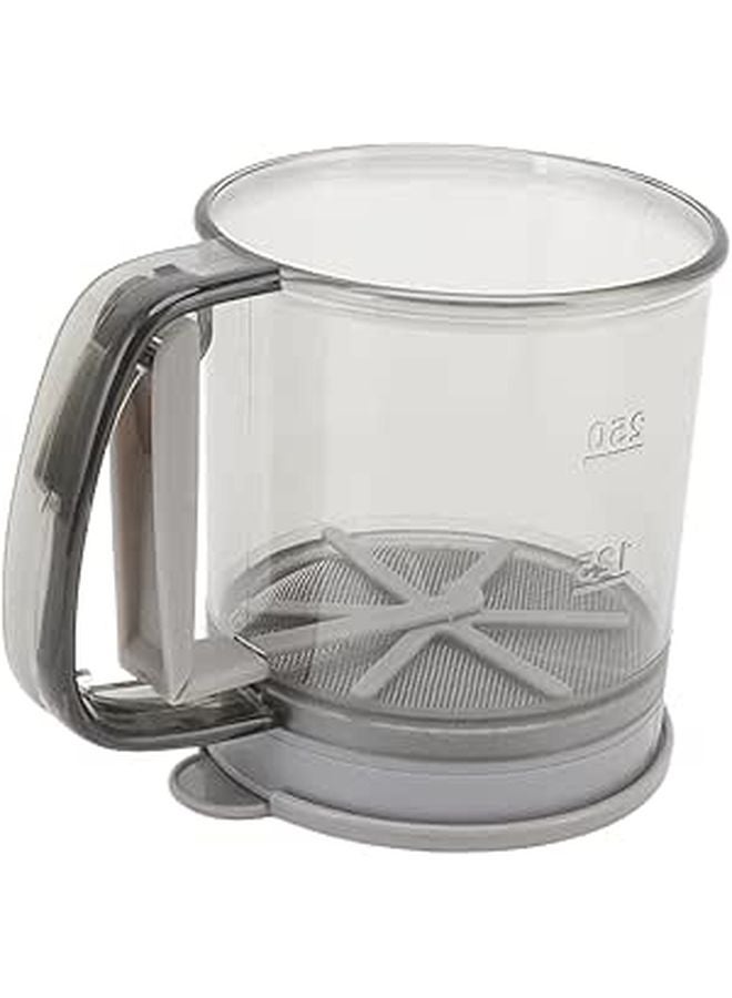 Efficient Hand Press Flour Sifter Cup ABS Material with Lid for Home Baking Kitchen Tools - Image 1