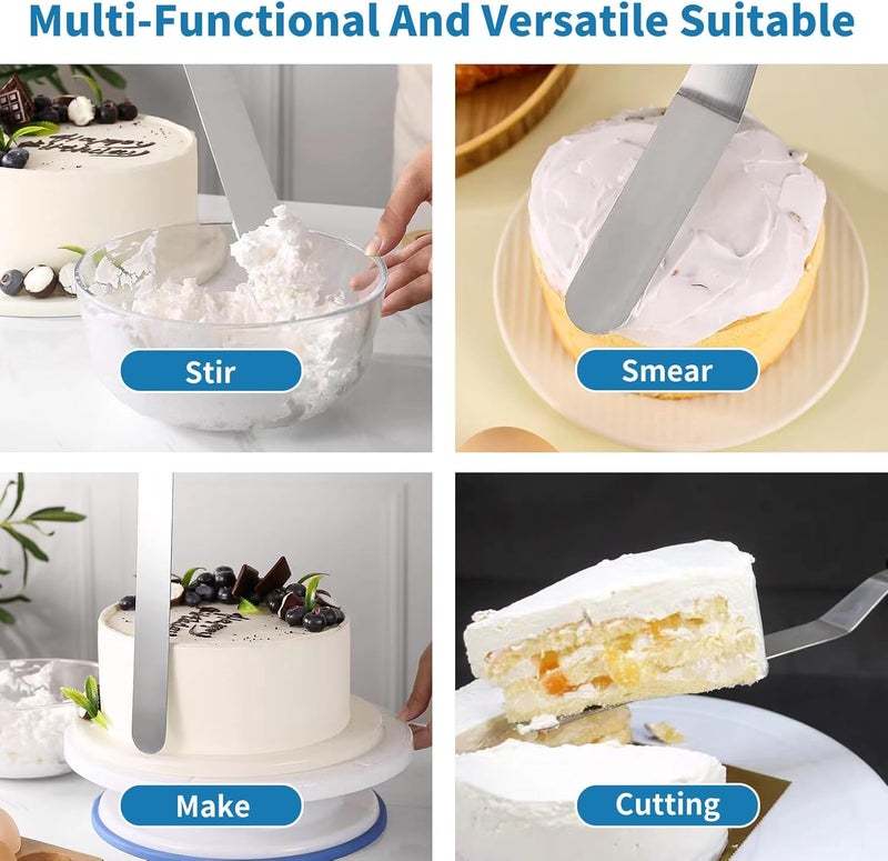 Quellance Cake Decorating Tools Supplies Kit - 82Pcs Baking Accessories with Turntable Stand Leveler 12 Piping Tips 52 Bags Icing Comb Scrapers Spatulas Cupcake Cookie Frosting Fondant Bakery Set for Beginners - Image 4