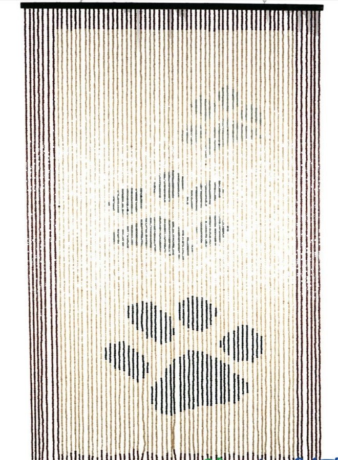 ستارة خرز خشبية وخيزرانية من FlavorThings، طولها 6 أقدام و6 بوصات وعرضها 35.5 بوصة، 52 خيطًا لفواصل الغرف، مصنوعة يدويًا من خرز خشبي طبيعي بوهيمي هيبي للأبواب والنوافذ (مخلب)