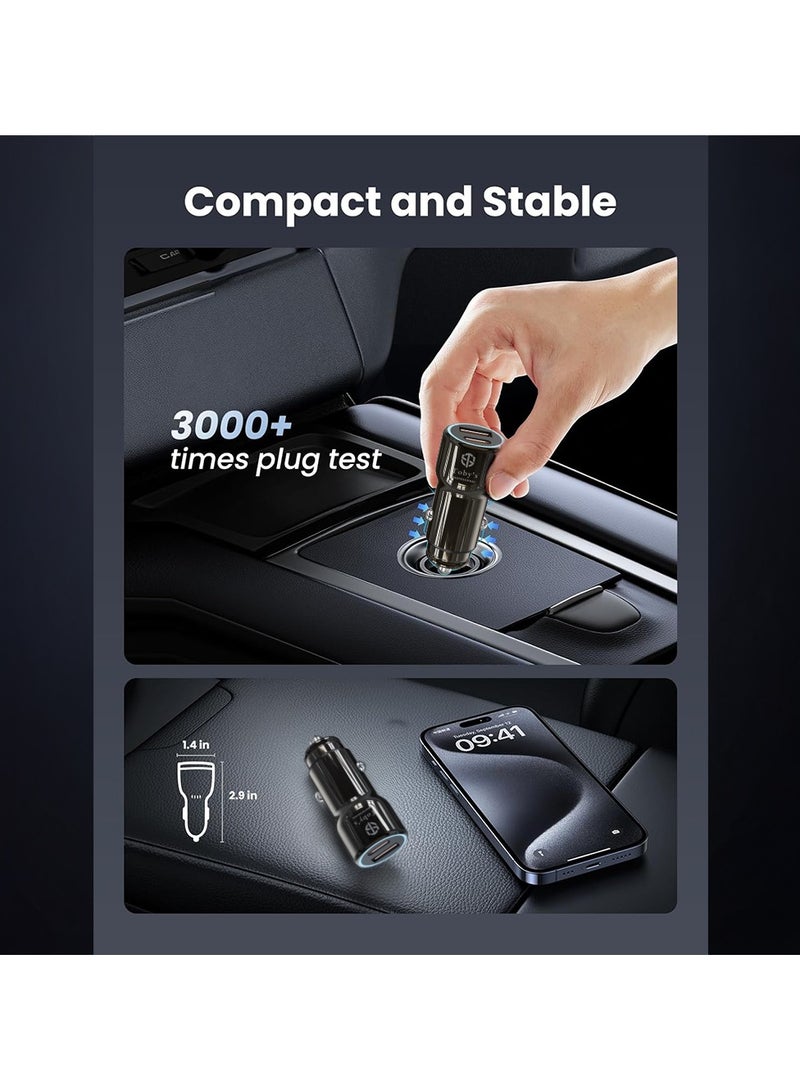 توبيز شاحن السيارة السريع CC-03 200 واط من توبى | منفذين PD + USB | جهد ذكي | ضوء حلقة LED | مدمج لجميع المركبات التي تعمل بجهد 12V–24V - Image 5