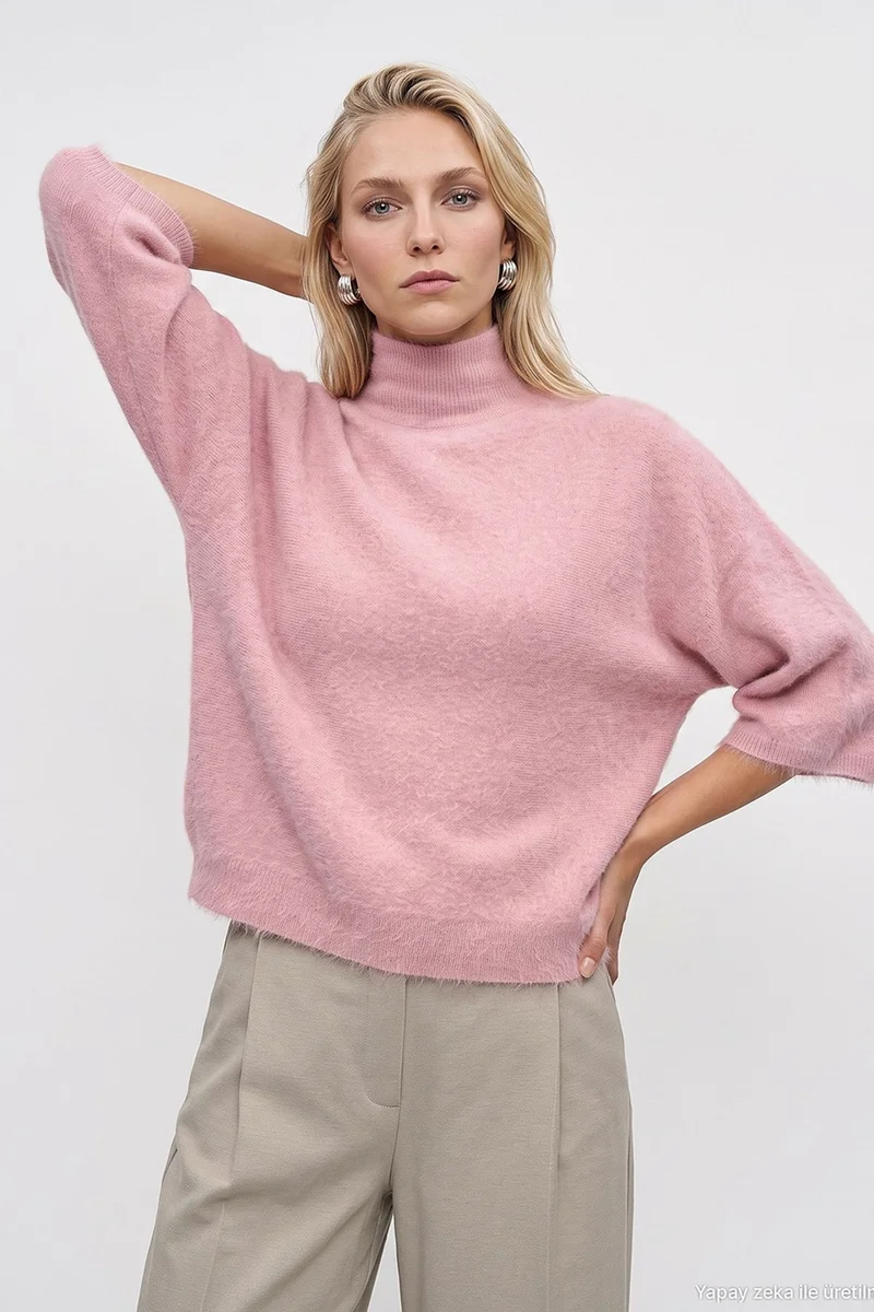 Dilvin Blush Pink DILVIN Women's Wool-Blend Sweater for Women | Best Price UAE