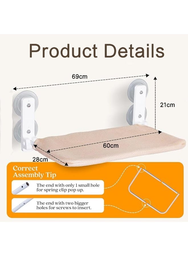 NeoStyle Cat Window Bed, Cat Hammock Perch for Window, with Cushion Bed Cover, Easy to Adjust Cat Bed, Suitable for Windowsills, Beds, Drawers, and Cabinets, Easy to Assemble - Image 2