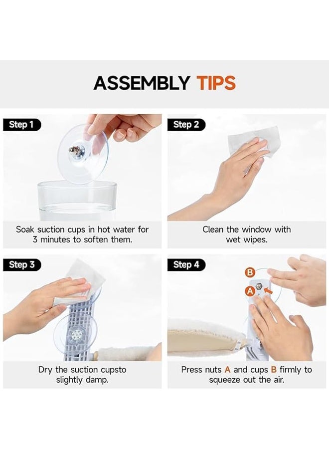 NeoStyle Cat Window Bed, Cat Hammock Perch for Window, with Cushion Bed Cover, Easy to Adjust Cat Bed, Suitable for Windowsills, Beds, Drawers, and Cabinets, Easy to Assemble - Image 5