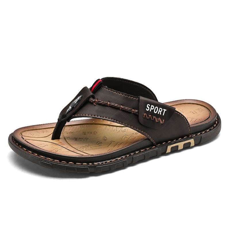 New Men'S Summer Non-Slip Soft-Soled Flip-Flops, Outdoor Casual Sports Beach Shoes, Trendy Outdoor Wear Men'S Flip-Flops - Image 1