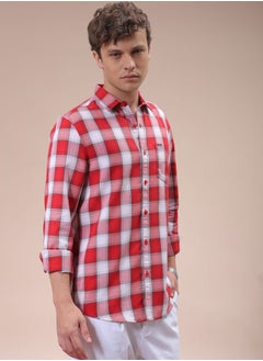 The Indian Garage Co Men Slim Fit Checkered Full Sleeves Cutaway Collar Casual Shirt  - Image 4