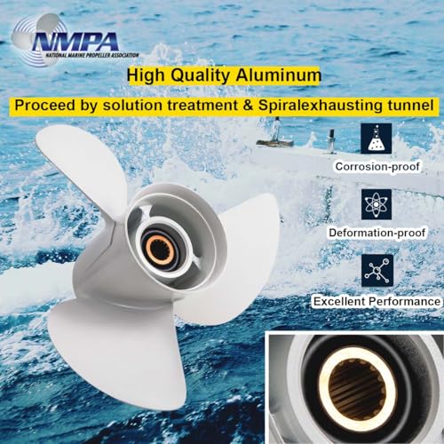VIF OEM Upgrade 14x19-M Aluminum Boat Propeller for Yamaha 150hp 175hp 200hp 220hp 225hp 250hp 300hp F150 F175 F200 F225 Outboard Engines,15 Tooth, 6G5-45945-01-98,Rh - Image 3