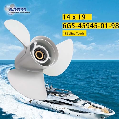 VIF OEM Upgrade 14x19-M Aluminum Boat Propeller for Yamaha 150hp 175hp 200hp 220hp 225hp 250hp 300hp F150 F175 F200 F225 Outboard Engines,15 Tooth, 6G5-45945-01-98,Rh - Image 4