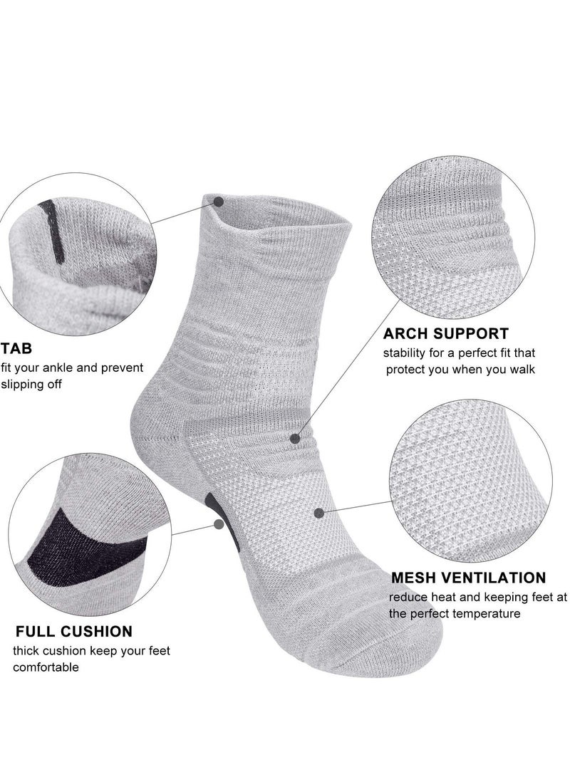 Generic Basketball Socks, Men's Sports Socks Thickened Mid Tube Badminton Socks Running Socks Outdoor Elite Socks, Sweat Absorbing Non-Slip Basketball Socks for Teens and Adults (3 Pairs) - Image 3