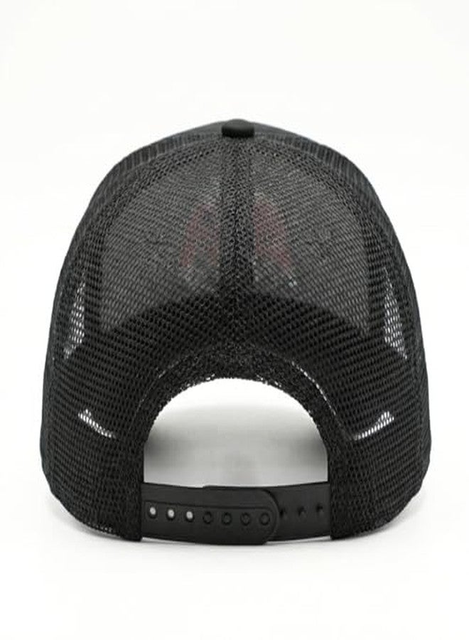 TOP TRICK Graphic Print Trucker Cap Black Mesh Snapback Cap Trucker Hat Half Net Black Snapback Caps for Men and Woman/Snapback Cap-1pcs - Image 5