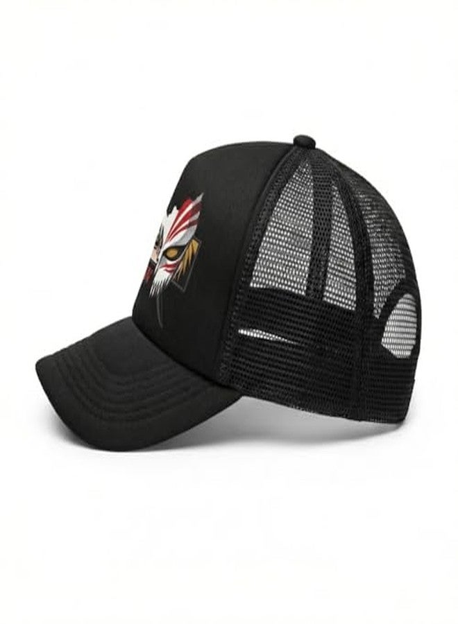 TOP TRICK Graphic Print Trucker Cap Black Mesh Snapback Cap Trucker Hat Half Net Black Snapback Caps for Men and Woman/Snapback Cap-1pcs - Image 4