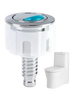 SYOSI Toilet Flush Button, Modern Compact Double Push Toilet Flush Parts, Round Dual Flush Push Button Compatible with Standard Cistern, Cistern Flush Replacement  - Image 1