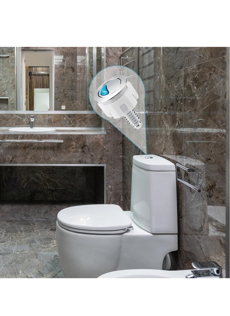 SYOSI - Toilet Flush Button, Modern Compact Double Push Toilet Flush Parts, Round Dual Flush Push Button Compatible with Standard Cistern, Cistern Flush Replacement - Image 1