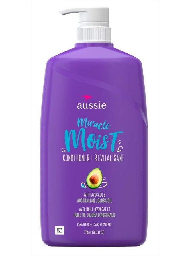 Aussie Conditioner Miracle Moist 26.2 Ounce Pump (778ml) (3 Pack)