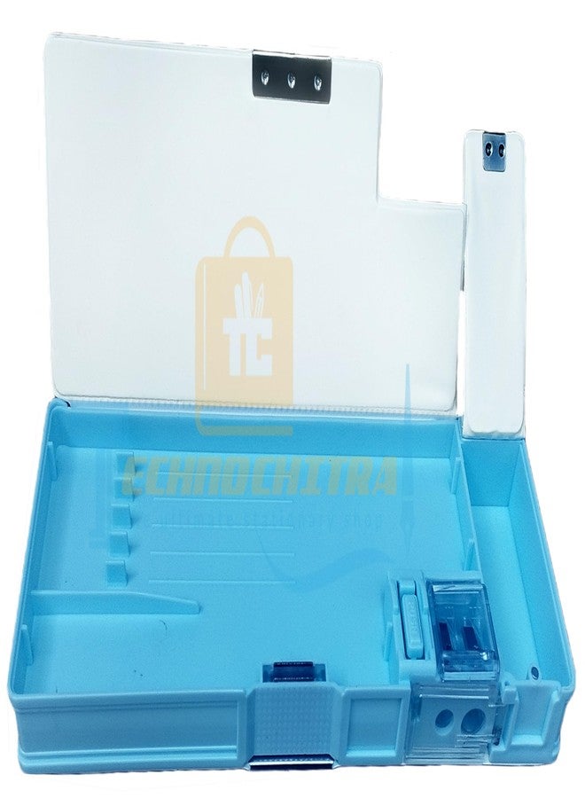 SHREE TECHNESH®Cute Smiley Emoji Compass Box | Dual Sided Space, Magnetic Closure, Integrated Sharpener | Perfect for Kids - Image 3