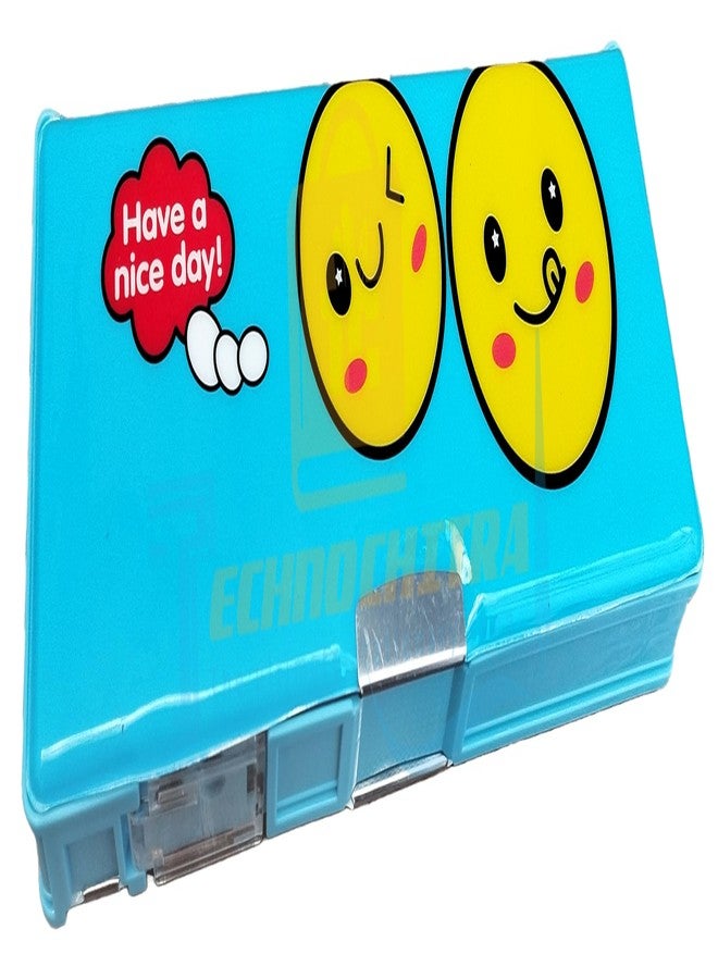 SHREE TECHNESH®Cute Smiley Emoji Compass Box | Dual Sided Space, Magnetic Closure, Integrated Sharpener | Perfect for Kids - Image 5