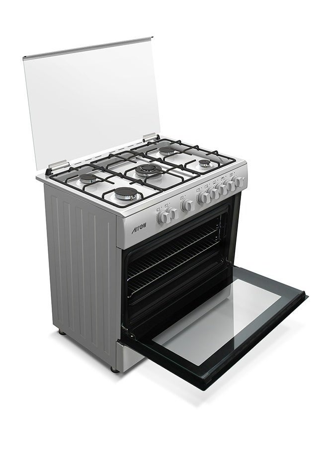 Arrow 5 Burners Gas Cooker, Size 90X60 CM | Full Sabaf Burners | Warming Cabinet | Silver Color| Full Saftey Cooker | Stainless Steel Material | Model Name: RO-9060GSKS  - Image 2