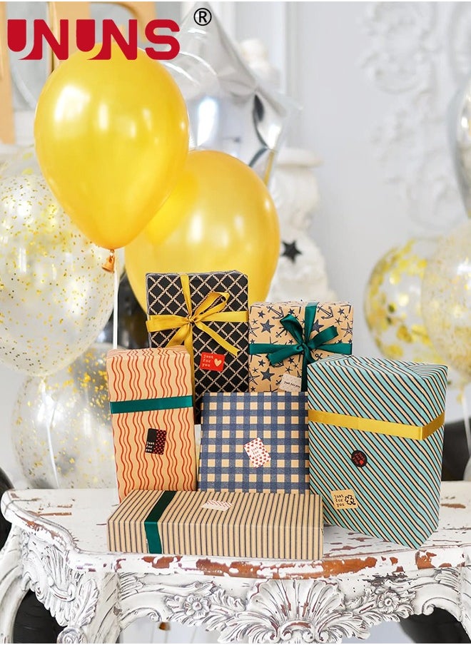 UNUNS - Wrapping Paper Set,10-Piece Geometry Lattice Print Wrapping Paper Bundle With Gift Bow Ribbon,Tag And Sticker,Perfect For Birthday,Holiday,Baby Shower - Image 1