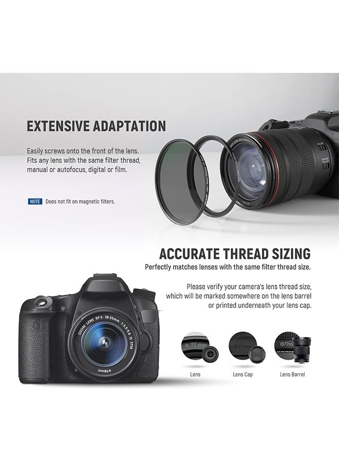 نيوير محول فلتر NEEWER مكون من 7 قطع بحلقات رفع، 49-52 مم، 52-55 مم، 55-58 مم، 58-62 مم، 62-67 مم، 67-72 مم، 72-77 مم، إطار من الألومنيوم المؤكسد الممتاز - Image 5
