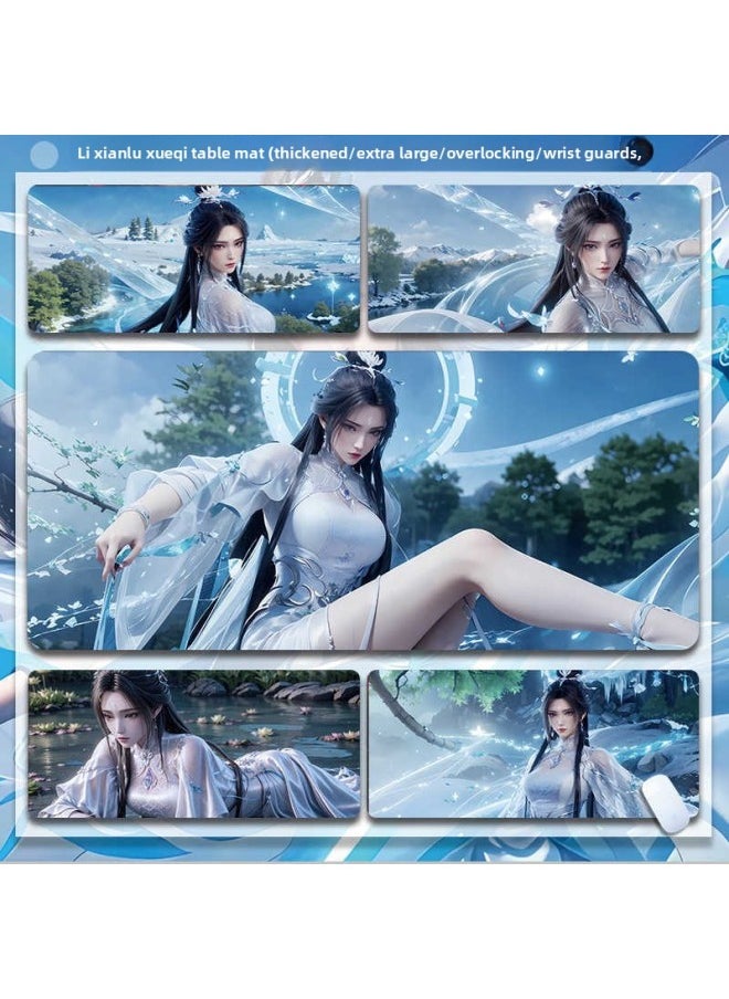 Generic - Zhu Xian Lu Xueqi Mouse Pad Oversized Guoman Beauty Antique Office Computer Rubber Lock Edge Non-slip Table Mat-Color:1000x500mm 3mm-Pattern:Lu Xueqi 007 - Image 1