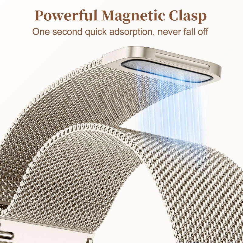 Getino Magnetic Metal Strap Compatible with Galaxy Watch 7 Band, Galaxy Watch 6 Classic Band FE 5 Pro 4 Active 2, 20mm Milanese Floral Dressy Wristband for Samsung Watch Bands Women 40mm 44mm 45mm - Image 4