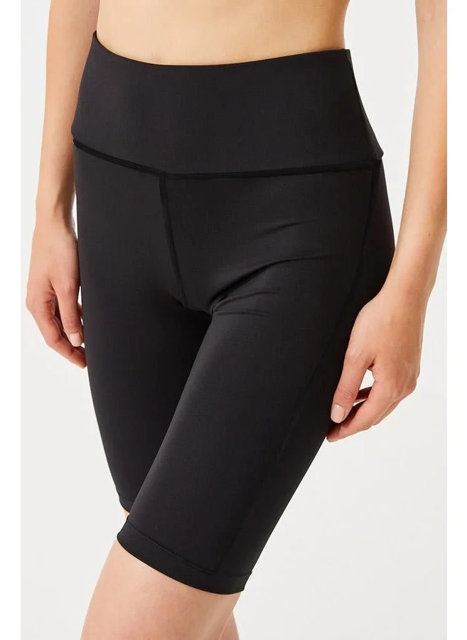 كوتن هيل Black High Waist Women's Cycling Shorts and Tights