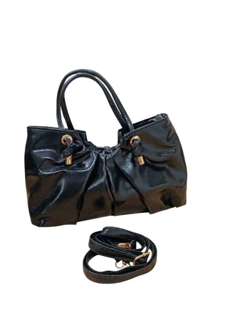 Women’s Shiny PU Leather Crossbody Bag – Small Stylish Single Pocket Shoulder Bag for Daily Use