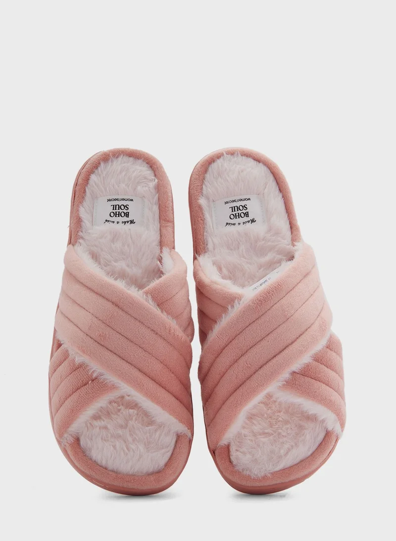 women'secret Crossover Straps Bedroom Slippers