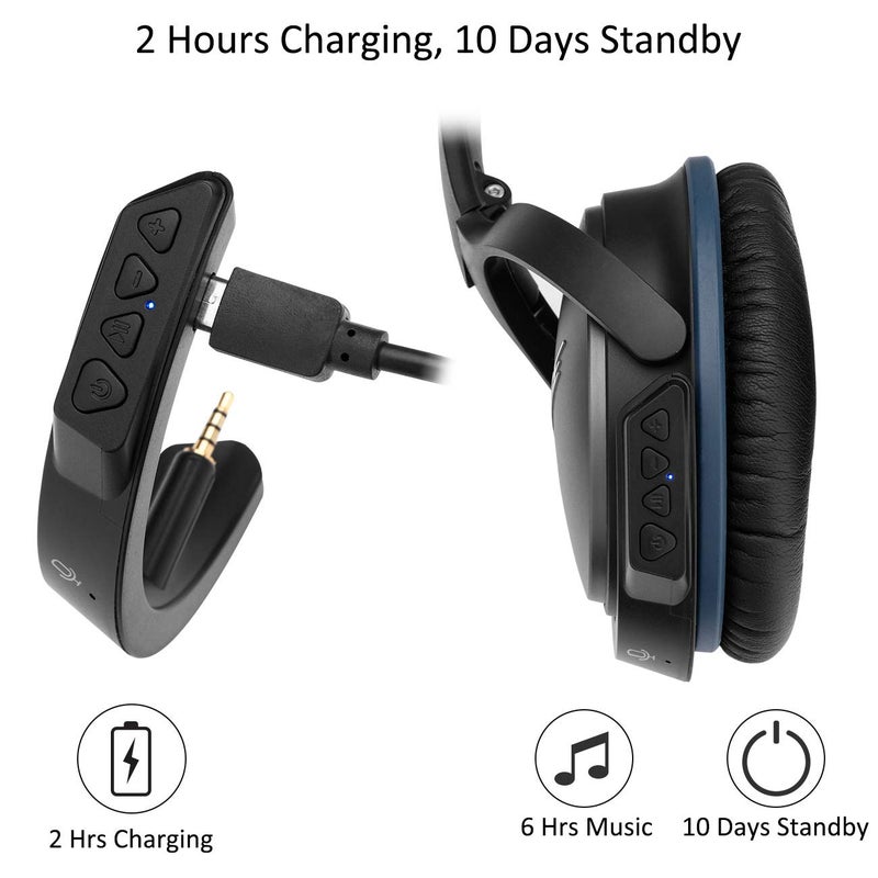 YOCOWOCO Upgraded aptX Wireless Bluetooth Adapter for Bose QuietComfort 25 QC 25Headphones with Mic/Volume Control, Black - Image 5