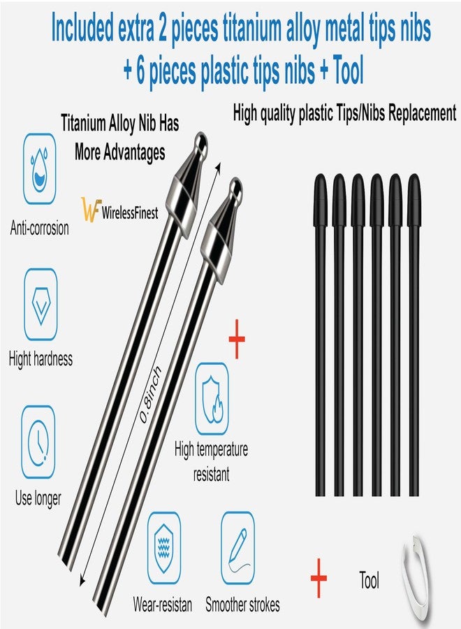 WirelessFinest رؤوس بديلة لقلم سامسونج جالاكسي تاب S10 ألترا من سبائك التيتانيوم غير المستهلكة - Image 2