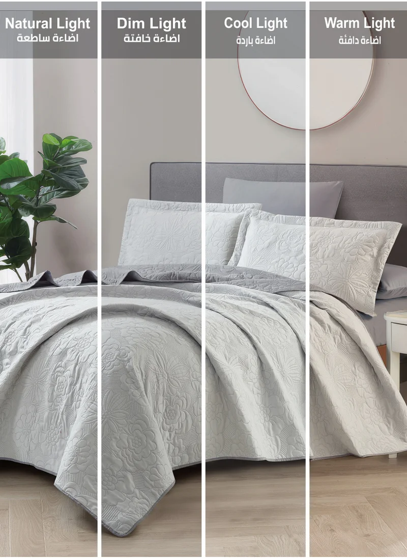 Donetella Bedspread Coverlet Set 3-Pcs Single Size Bed Fits(120 X 200 Cm) Soft Luxurious Reversible Compressed Comforter With Fitted Sheet Pillow Sham And Pillowcases,