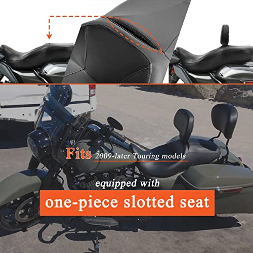 FOVPLUE Adjustable Rider Backrest, Detachable Plug-in Driver Backrest Pad w/Mounting Kit for Harley Touring CVO Road Glide Street Glide Tri Glide FLHTK/L Electra Glide Road King 2009-2023,Style 6 - Image 2