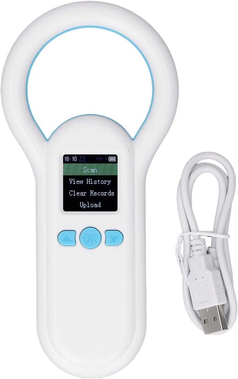 Pet Microchip Scanner, 134.2Khz Portable Animal Ear Tag ID Reader with 1.44" TFT Display, 500 Records Storage, USB & Wireless for Pets & Livestock - Image 5