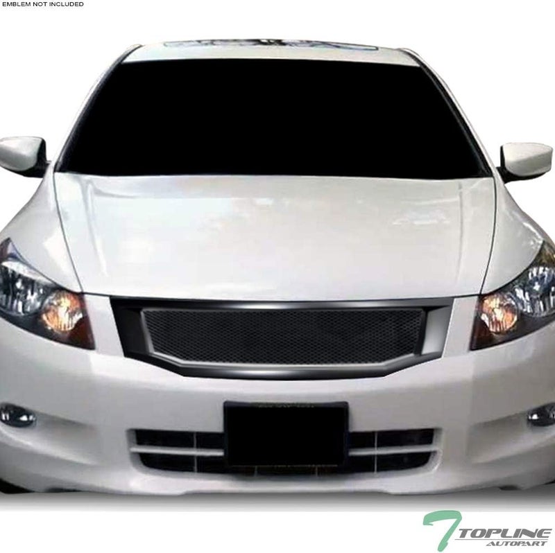 TLAPS Matte Black T-R Aluminum Mesh Front Bumper Grill for 2008-2010 Honda Accord Sedan - Image 2