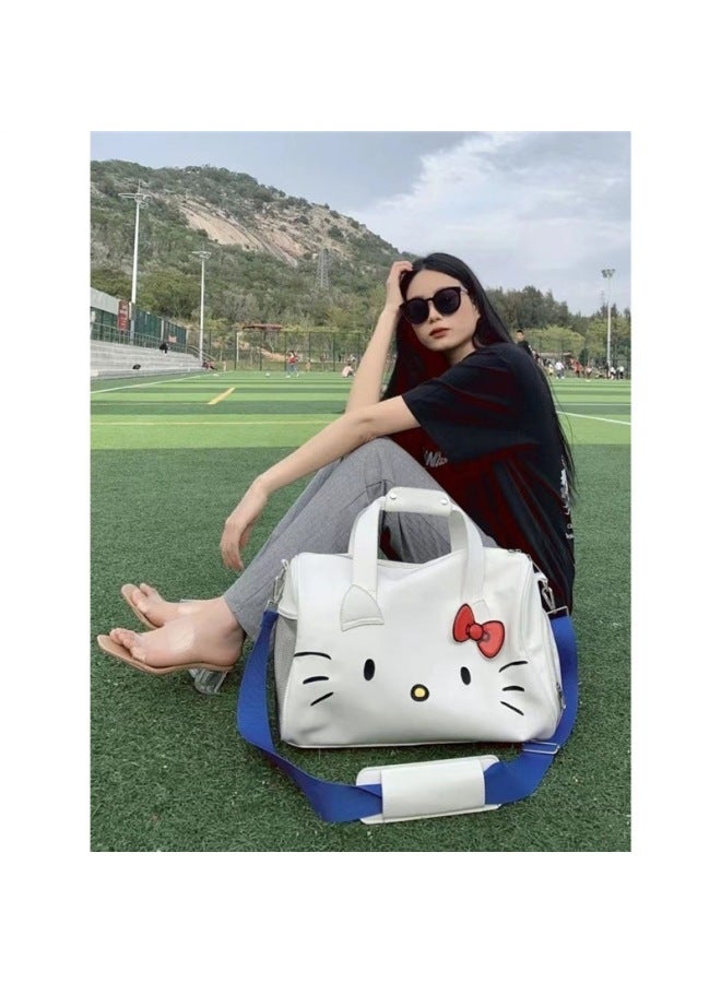 HelloKitty Travel Bag Female High School Student Bag Cartoon University Junior High School Student Shoulder Handbag Crossbody Bag-Specifications:Blue Shoulder Strap-Color:Standard  - Image 3