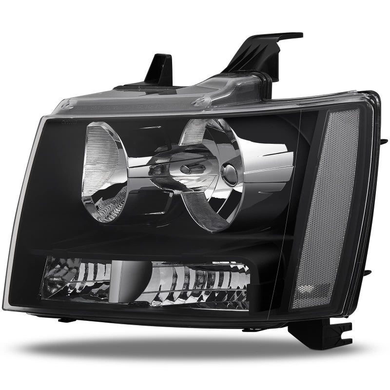 APSVE Headlights Assembly for 2007-2014 Chevy Tahoe Suburban 1500,07-13 Chevy Avalanche Suburban 2500 Replacement Headlamp Pair, Black Housing Clear Reflector - Image 3
