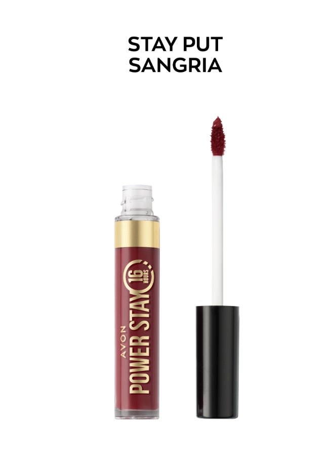AVON Power Stay Liquid Lip - Stay Put Sangria 6ml - Image 1
