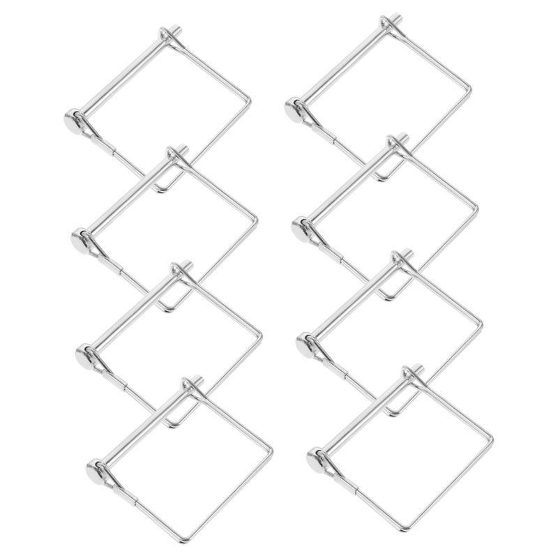 8Pcs Galvanized Steel Towing Trailer Safety Coupler Pin Locking Pins Secure Shaft Lock - Image 2