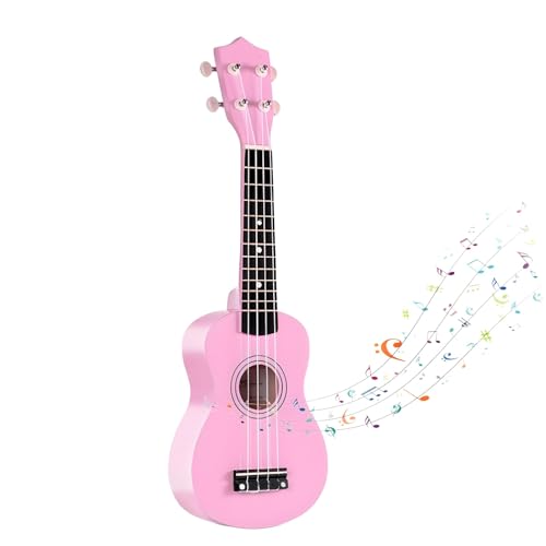 Jakeloo 21 Inch Wooden Kids Toddler Child Children Acoustic Guitar Musical Instruments Ideal for 39 Year Old Boys Girls Gifts Pink - Image 1