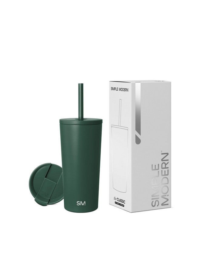 Simple Modern Simple Modern Insulated Tumbler with Lid and Straw | Iced Coffee Cup Reusable Stainless Steel Water Bottle Travel Mug | Gifts for Women Men Her Him | Classic Collection | 20oz | Forest - Image 1